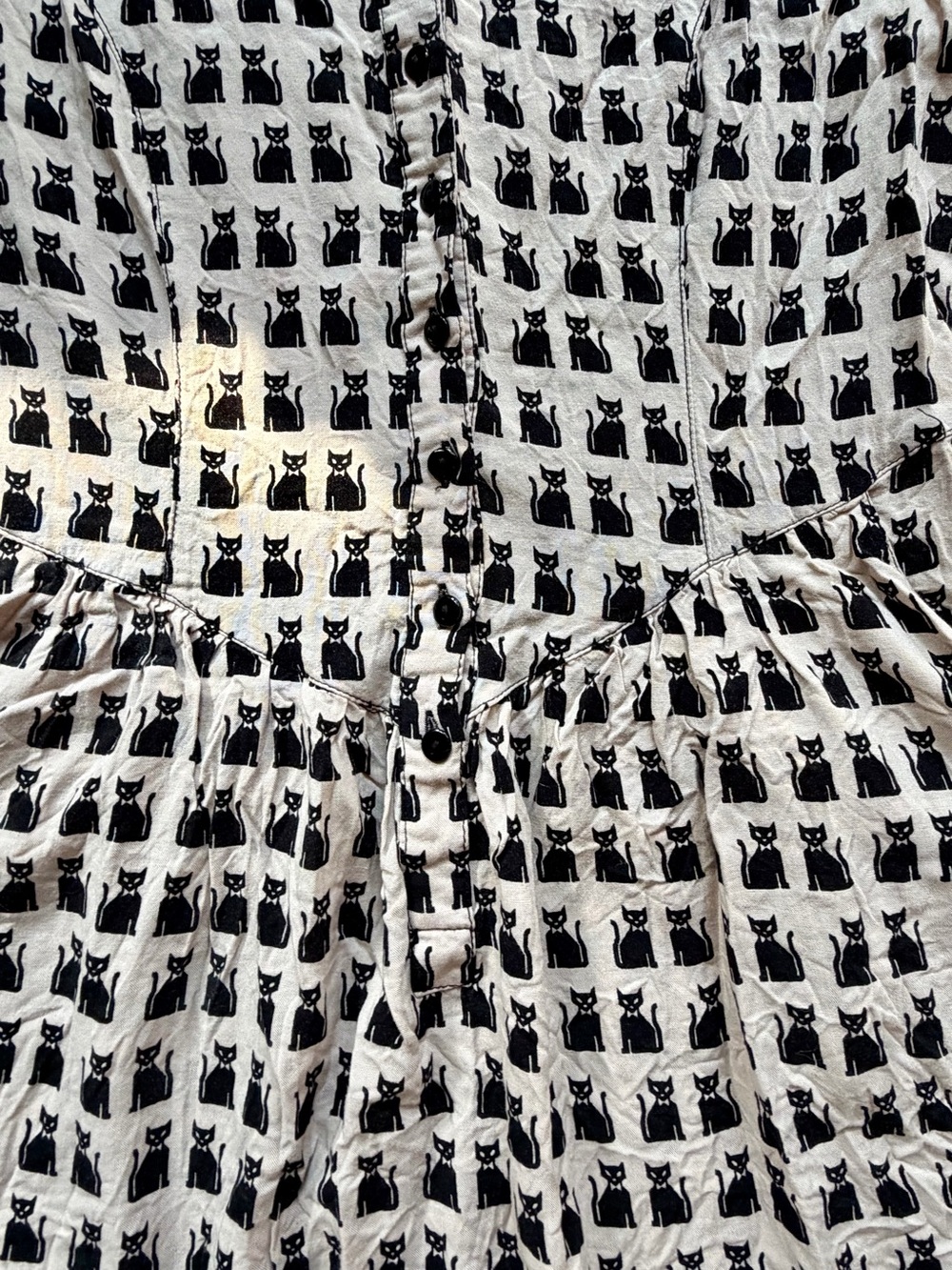 H&M Tan Mini Dress with Black Cat Print - Picture 7 of 7